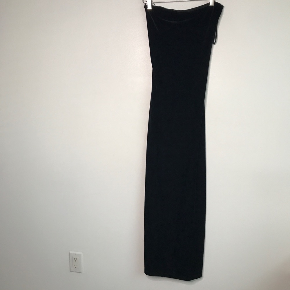 VTG CHARLOTTE RUSSE WOMENS DRESS BLACK VELVET STRETCH XS - Picture 3 of 11